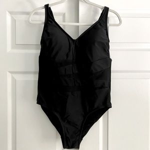 Ava & Viv Mesh Zig Zag One Piece Swimsuit